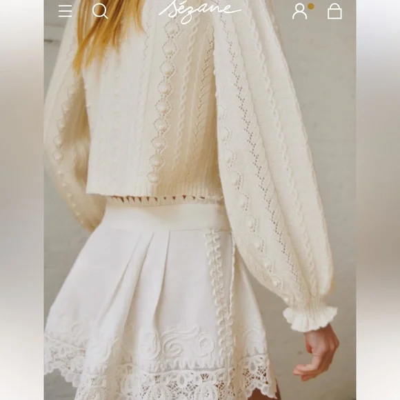 Sezane x SEA NY Aurelie Cardigan in Ecru - Picture 10 of 10